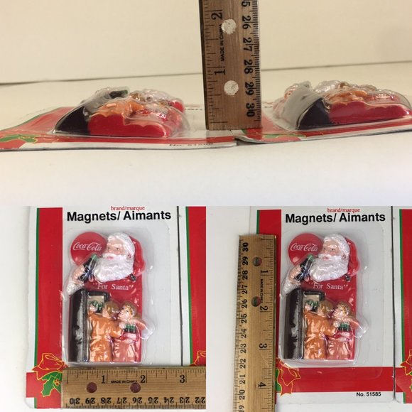 4 Vintage Coca Cola Fridge Magnet Santa 2 Designs Sealed Christmas Holiday READ - Picture 3 of 10